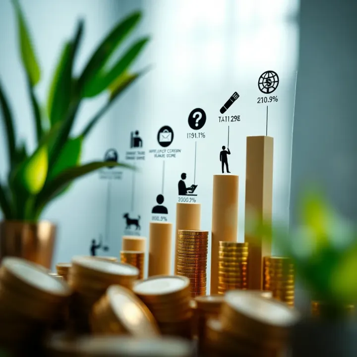 Graph depicting increasing earnings with icons representing tips and strategies for affiliate marketers to enhance daily income