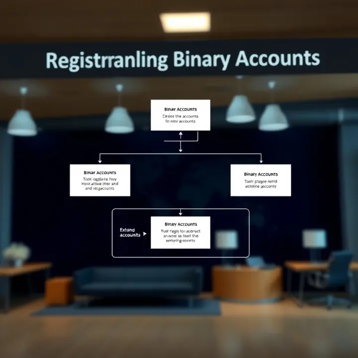 Flowchart illustrating the registration and management of binary accounts for Nigerian traders