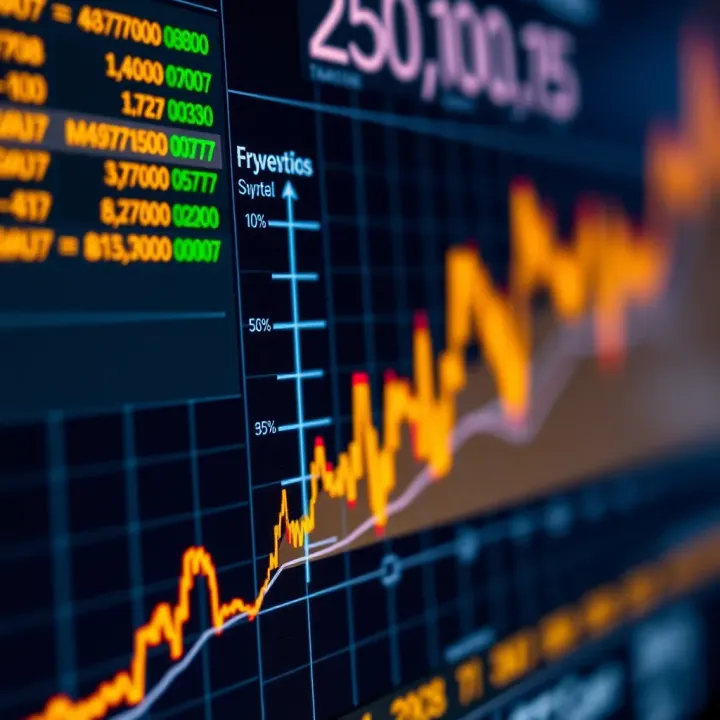 Graph illustrating the application of binary charts in financial data analysis with clear binary indicators