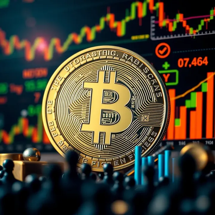 Bitcoin Market Analysis and Investment Insights for Nigeria Conceptual graphic of Bitcoin surrounded by digital data and financial icons reflecting market analysis