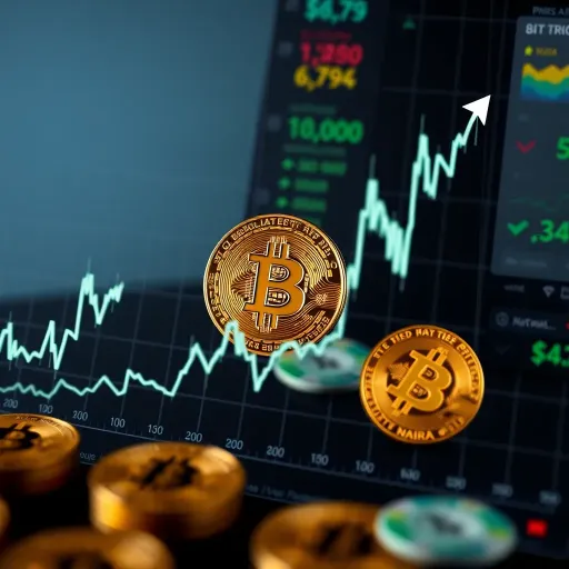 Graph showing Bitcoin price fluctuations with Nigerian Naira symbols