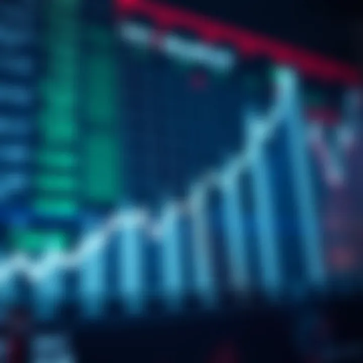 Graph showing upward trend with financial data points