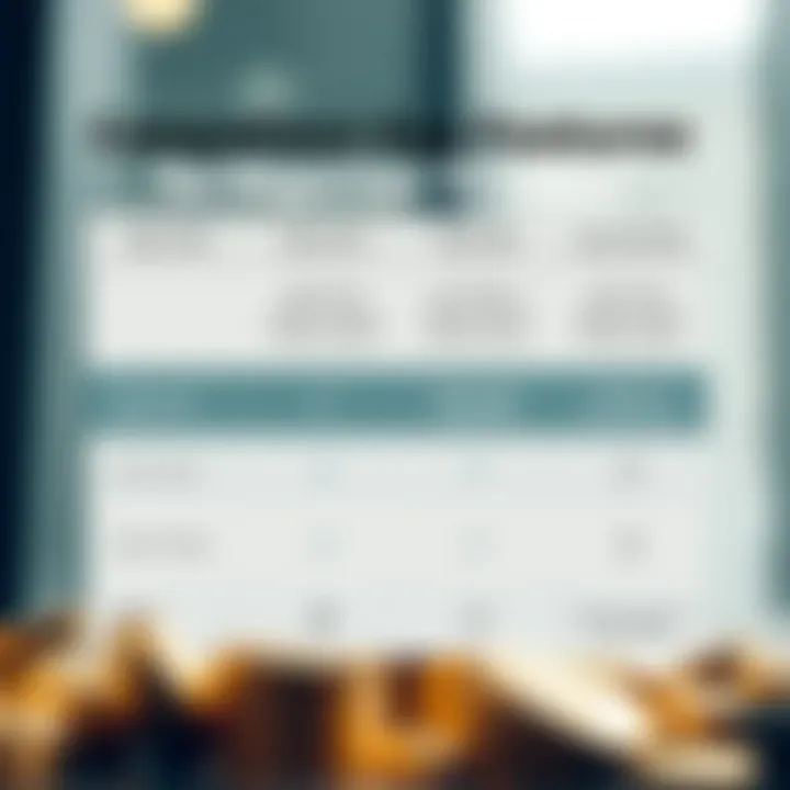 Graphic showing comparison of broker features including regulation, fees, asset variety, and customer support icons