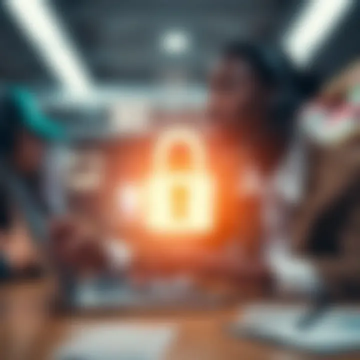 Conceptual illustration showing secure online payment methods and customer support for traders