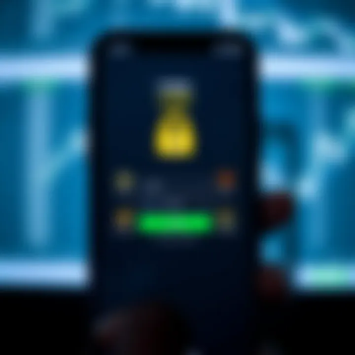 Secure Login Interface of Forex Trading Application for Nigerian Users Secure mobile device showcasing forex app login screen with security icons
