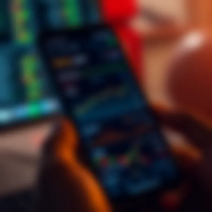 Interface of Deriv.com trading app showing various trading options and charts on a smartphone screen