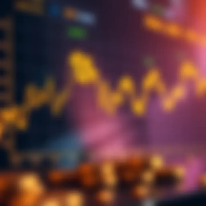 Graph showing gold price fluctuations against US dollar including peaks and troughs in market trends