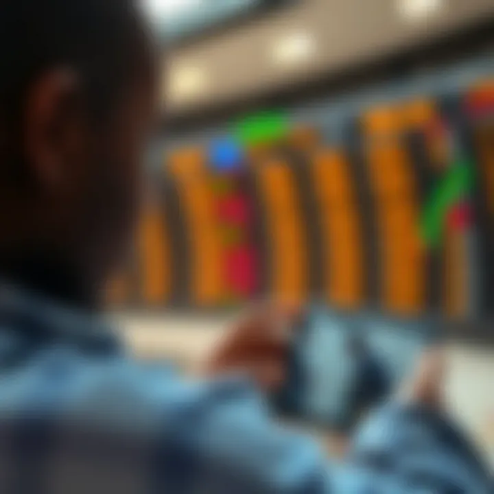 Illustration of a trader in Nigeria accessing integrated Deriv and TradingView features on a digital device
