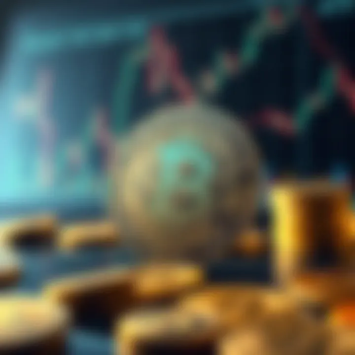 Conceptual illustration of factors influencing Bitcoin valuation including global economy and investor sentiment