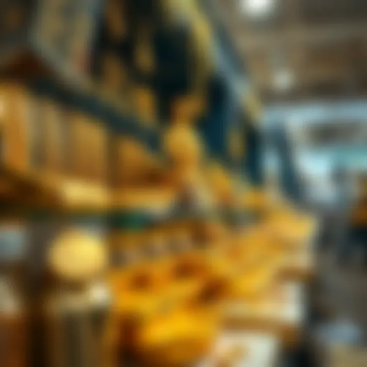 Marketplace in Lagos with gold items displayed for sale