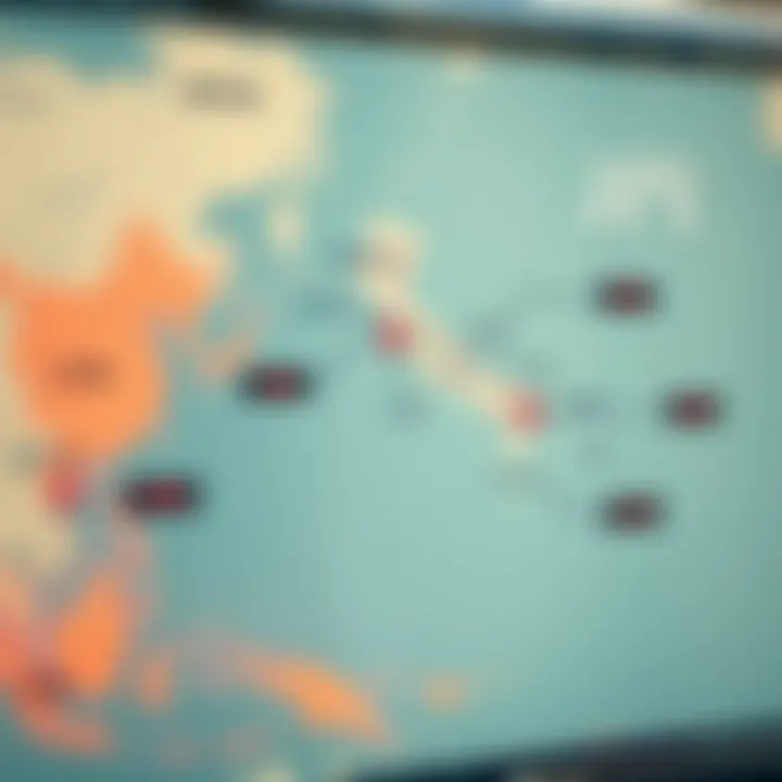 World map highlighting geopolitical events impacting USD and JPY currency movements