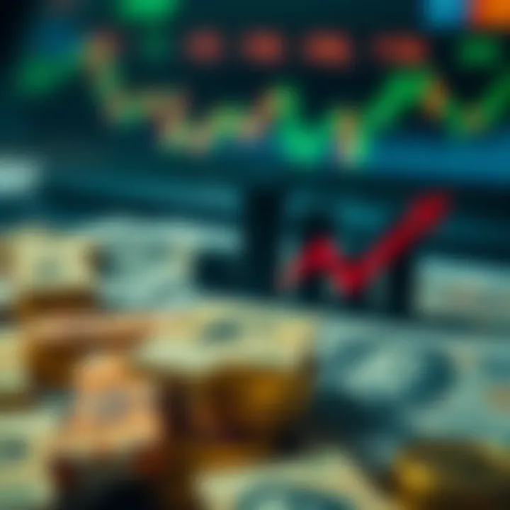 Visual representation of economic challenges and opportunities in Nigeria featuring currency symbols and market trends