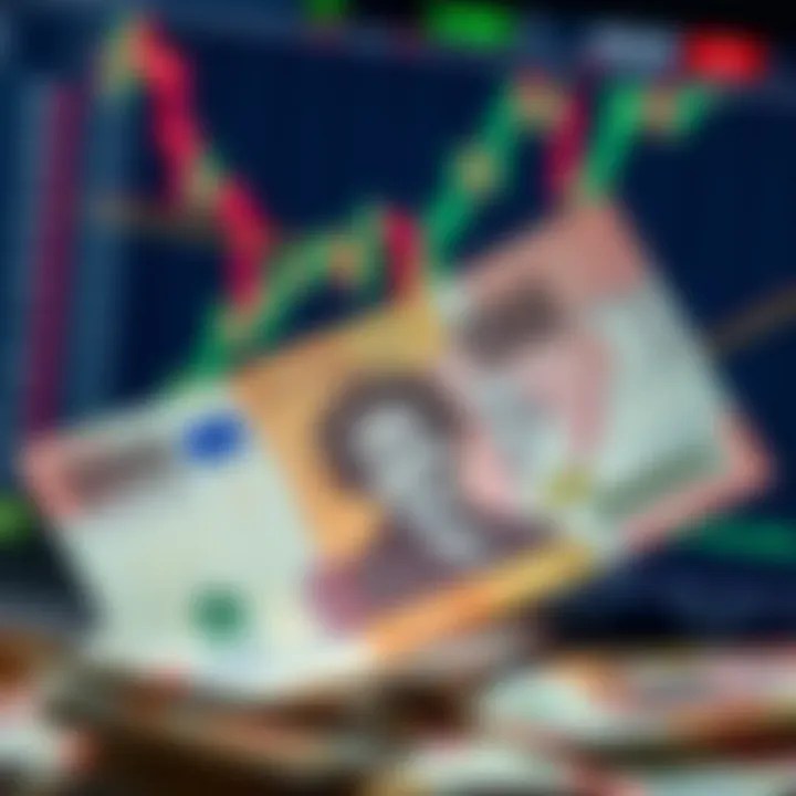 Nigerian naira currency notes with forex trading digital interface