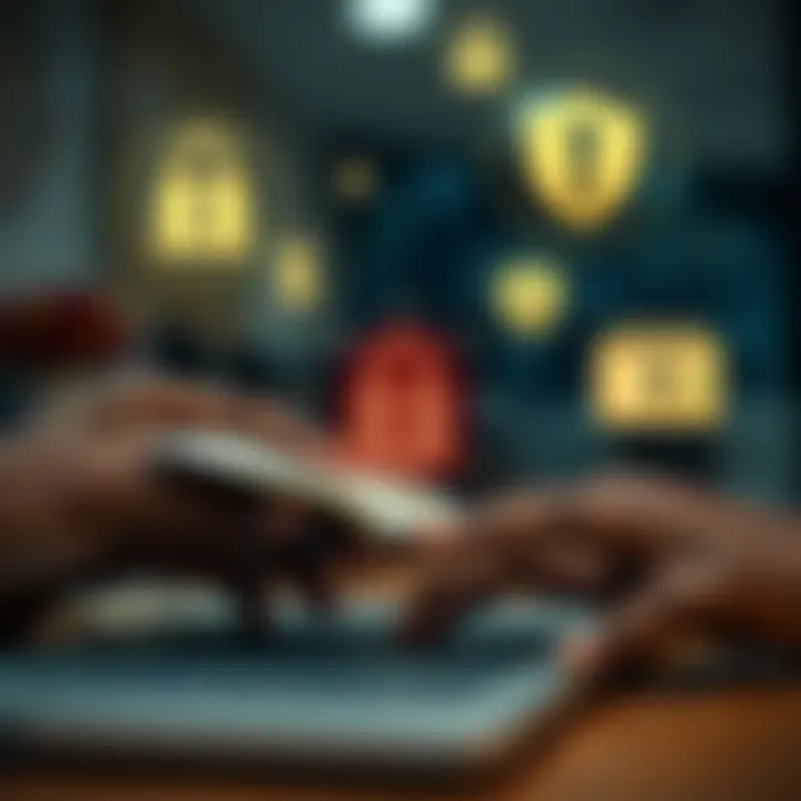 A secure online payment transaction with Nigerian currency icons and digital security symbols