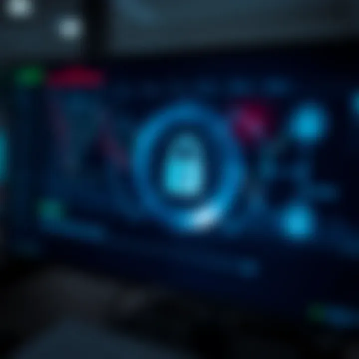 Secure login interface with encryption symbols representing safety measures on Pocket Option platform