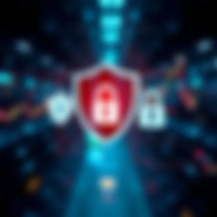 Illustration of secure account protection with shield and lock icons representing trading account security