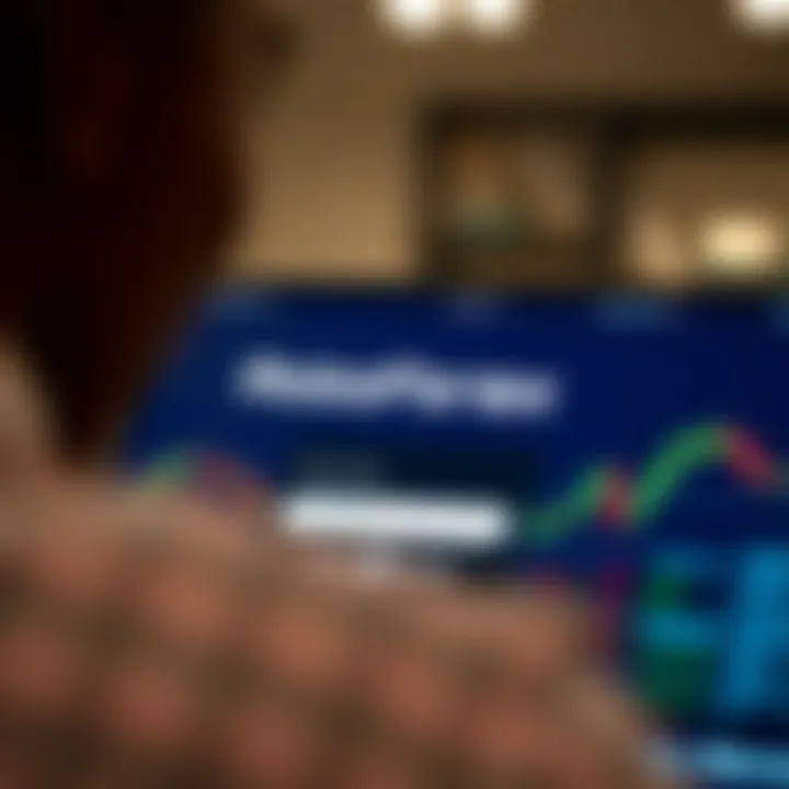 User interface showing RoboForex login screen with secure password entry