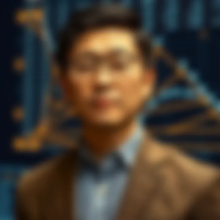 Samson Mow: Leader in Blockchain Innovation Portrait of Samson Mow with blockchain technology background