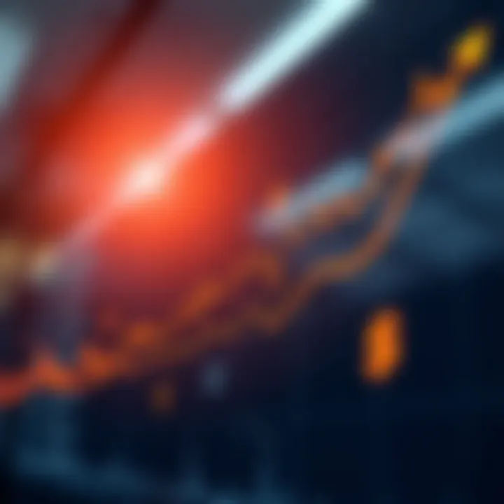 Graph showing upward forex trading trends and currency symbols in a financial market context