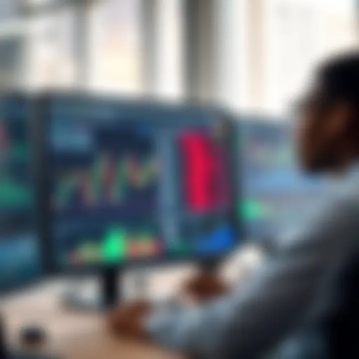 Financial Chart Analysis for Nigerian Online Traders Nigerian trader analyzing financial charts on a computer screen