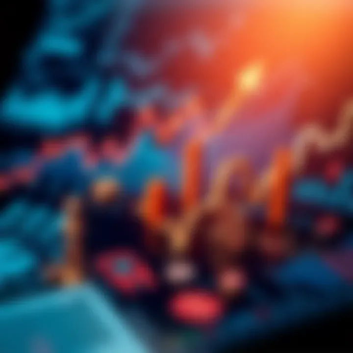 Conceptual illustration of financial growth with charts and economic symbols representing behavioral economics insights