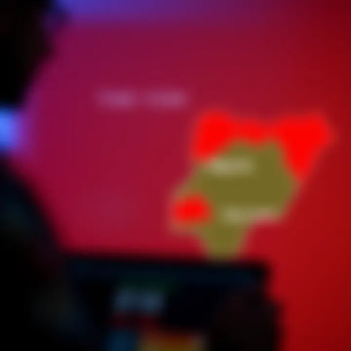 Map showing time zones between New York and Nigeria highlighting trading hours overlap