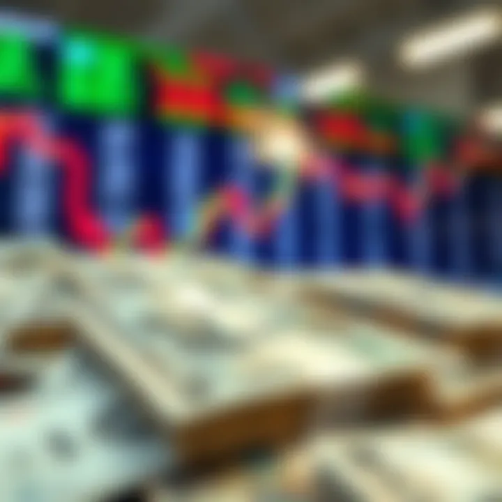 Trading Dynamics and Currency Fluctuations in Nigeria's Market Conceptual illustration of trading activity with currency symbols reflecting Nigeria's naira and market fluctuations