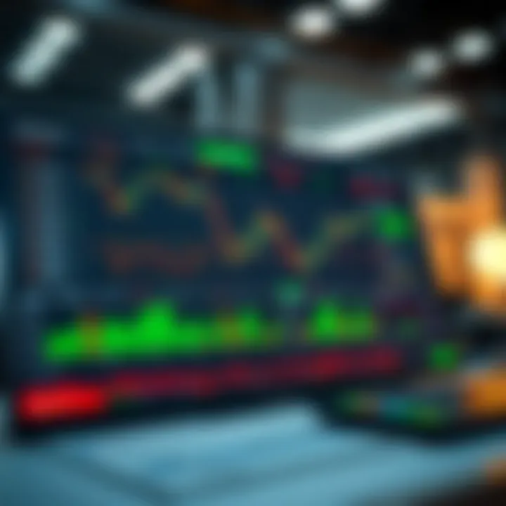 Dashboard displaying various financial instruments and real-time trading data on QXBroker platform