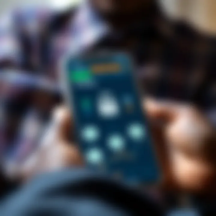 Illustration of a mobile device showing secure financial transactions with Nigerian currency symbols