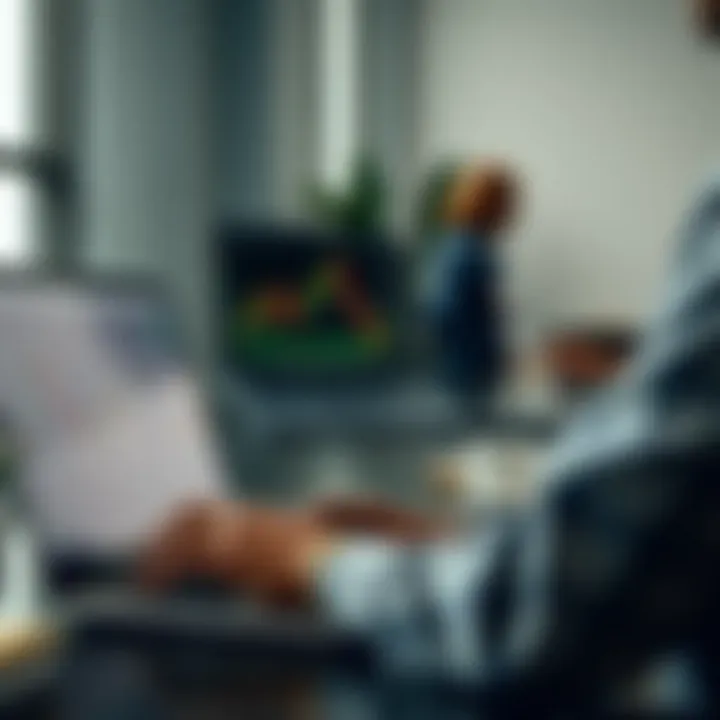 Navigating a Trading Demo Account Interface for Practice User engaging with a trading demo account interface on a modern laptop