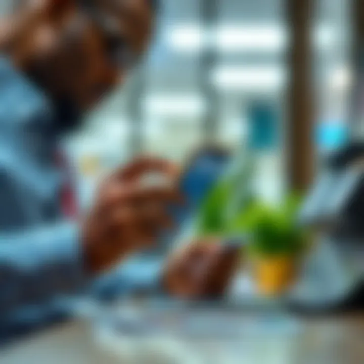 Bank customer checking transaction limits on a mobile banking application