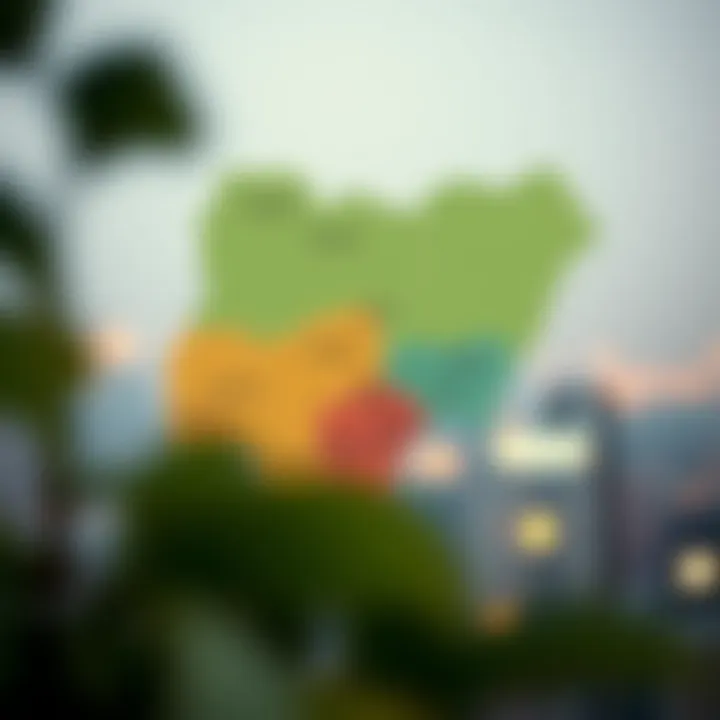 Map of Nigeria highlighting key economic sectors driving national growth