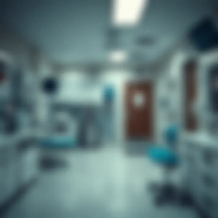 Veterinary clinic interior showing equipment and a pet care area