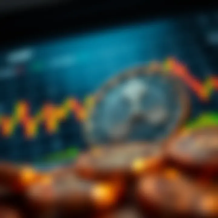 Graph depicting XRP coin price fluctuations and trends over time