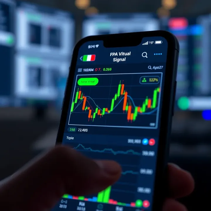Forex Signal App Interface for Nigerian Traders Mobile phone screen showing forex trading signals and app interface