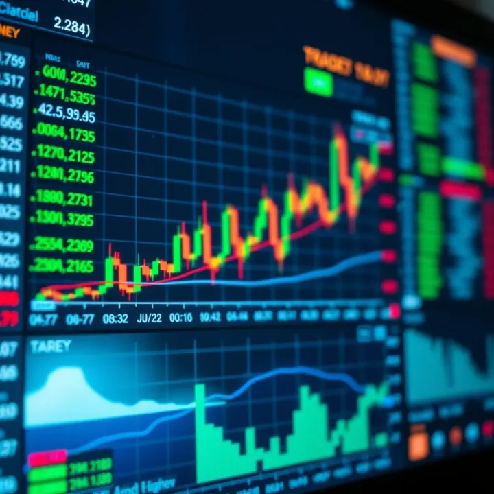 User interface of a trading platform showing charts and market indicators
