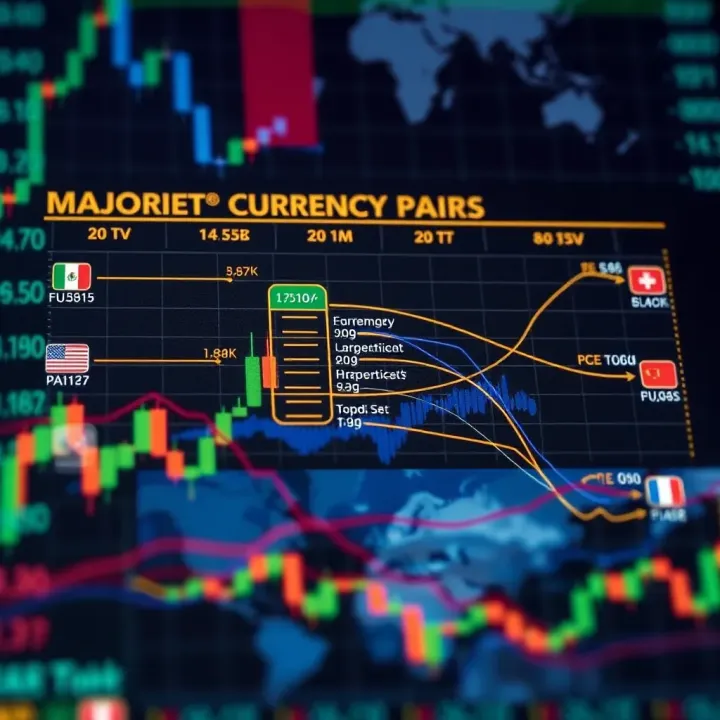 Diagram illustrating key forex currency pairs with their global market connections