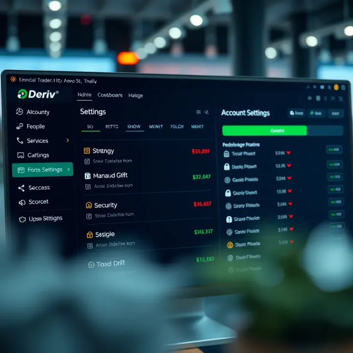 Dashboard overview showing navigation menus and account settings for managing login and security features