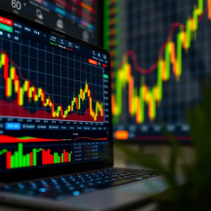 Interactive financial charts displaying real-time market trends on a digital trading platform