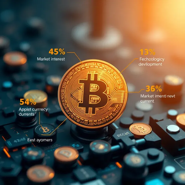 Key Factors Influencing Digital Currency Adoption Illustration showing factors influencing digital currency adoption including market interest and technological development