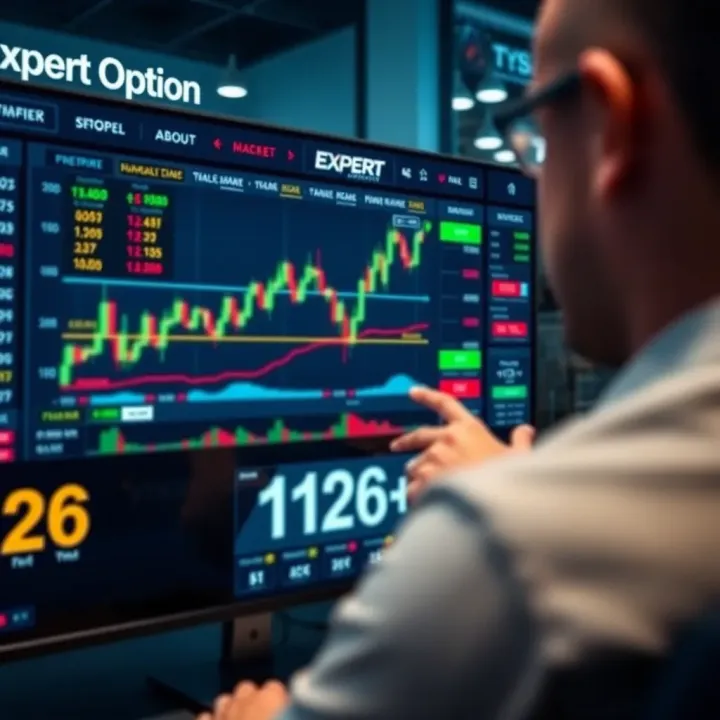 Expert Option Trading Platform Interface Overview User interface displaying Expert Option trading platform with charts and investment options
