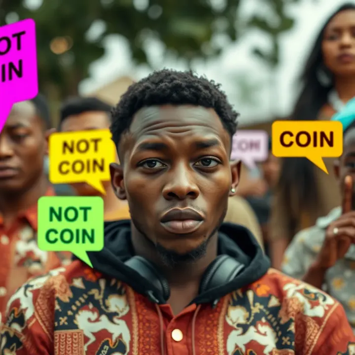 The Role of 'Not Coin' in Nigerian Social Language Visual representation of Nigerian street slang with colorful text bubbles highlighting the phrase 'not coin' in social interaction