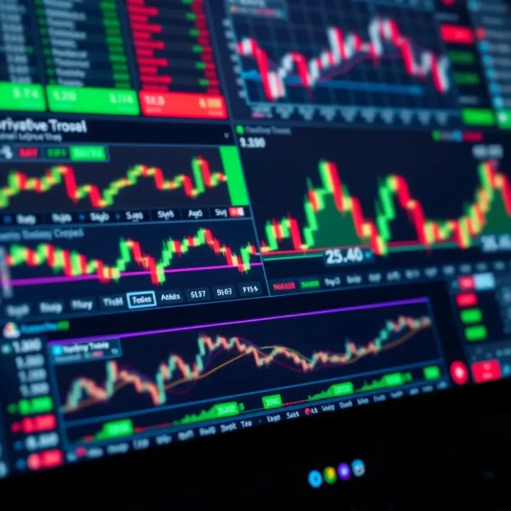 TradingView platform interface displaying various derivative trading indicators and charts