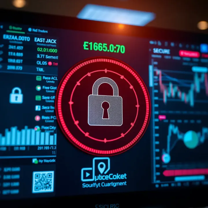 Secure and Regulated Trading Environment Secure online trading environment with encryption and regulatory compliance symbols