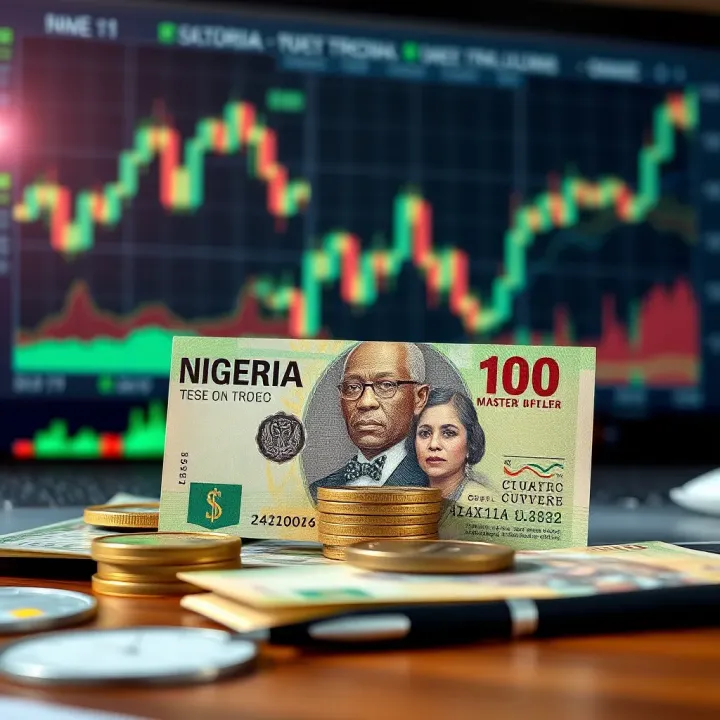 Illustration of strategic trading concepts with Nigerian currency and digital graphs
