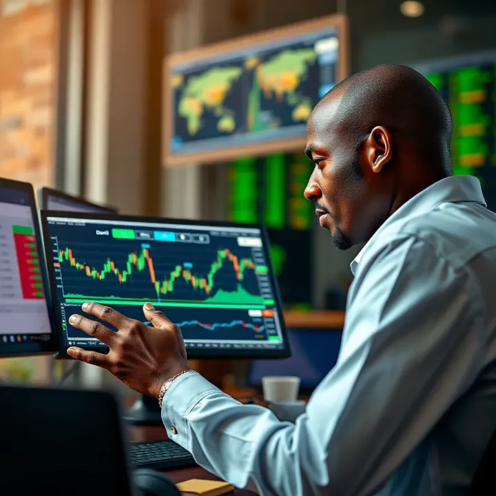 Nigerian trader using Deriv platform featuring integrated TradingView charts for market analysis