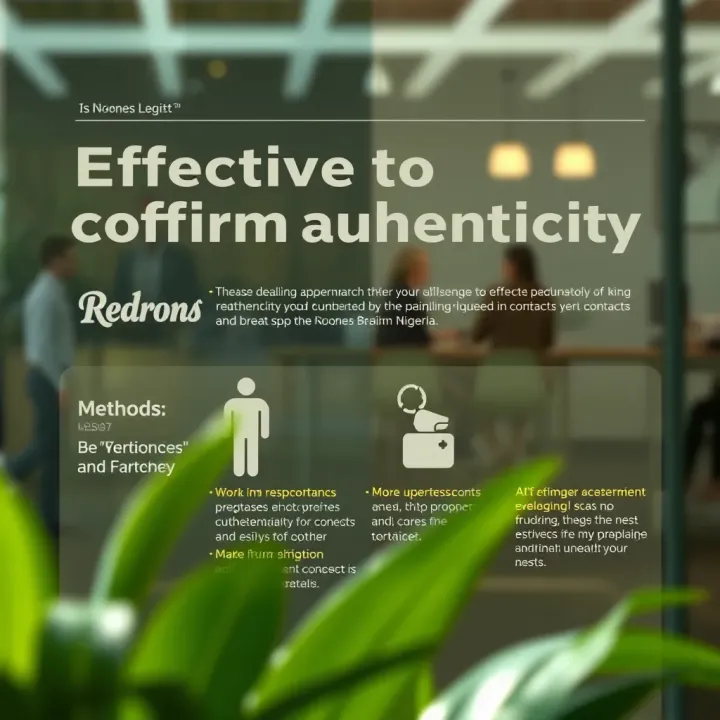 Graphic illustrating methods for verifying authenticity of contacts and businesses in Nigeria