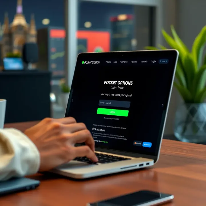 User securely logging into financial trading platform on laptop