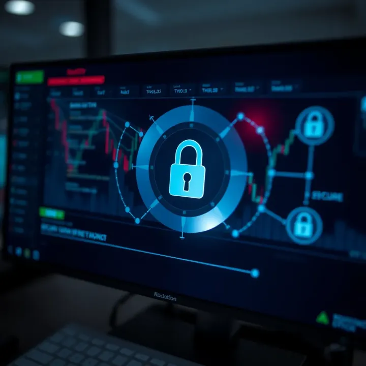 Security Features Ensuring Safe Trading on Pocket Option Secure login interface with encryption symbols representing safety measures on Pocket Option platform