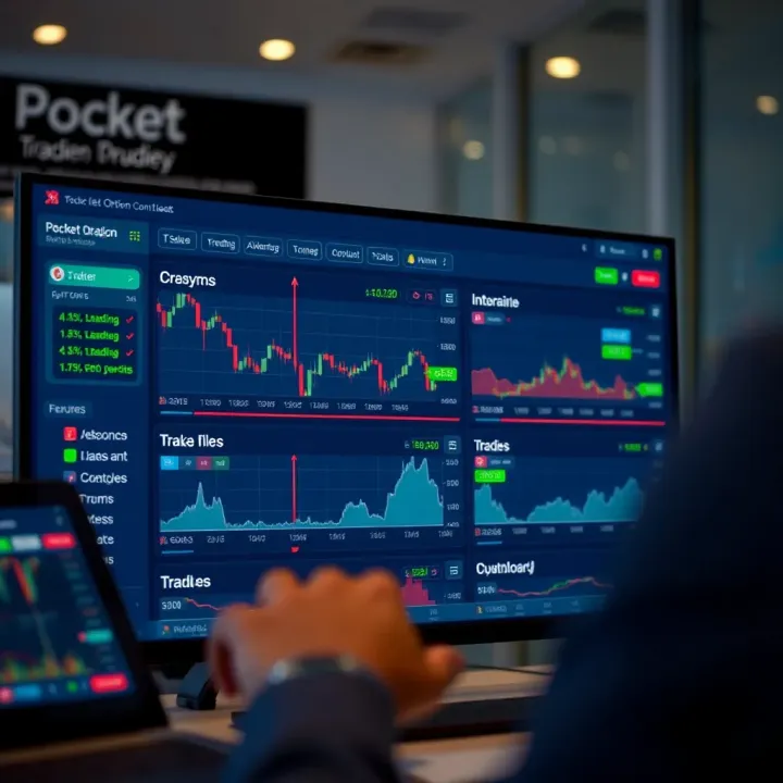 Dashboard displaying trading charts and account features on Pocket Option platform